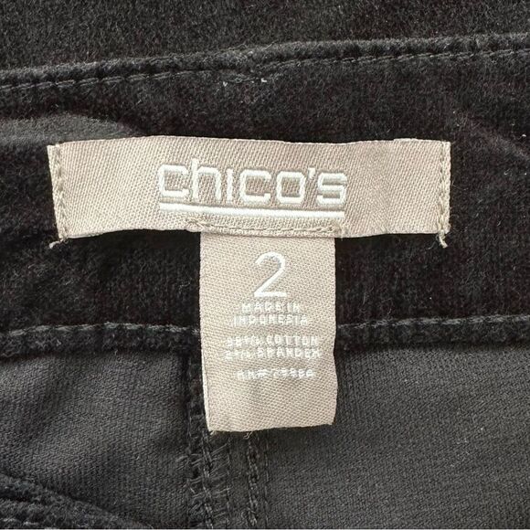 Chico's Velvet Black Fly-Front Jeggings, Size 12 - Picture 8 of 11